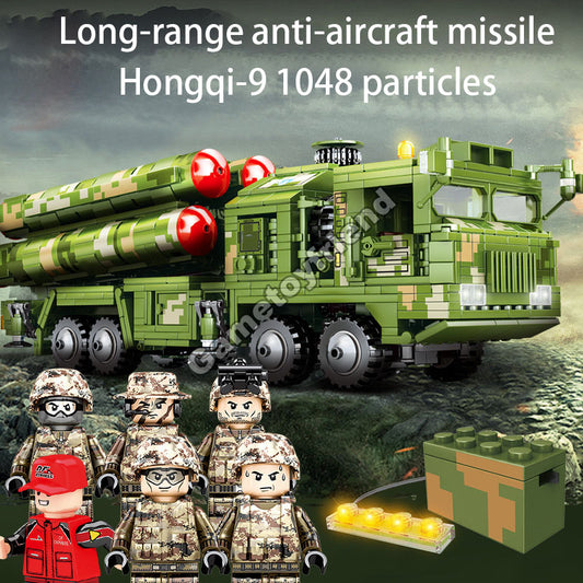 Long-range anti-aircraft missile assembly model assembled blocks-81035