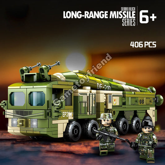 Dongfeng 21D medium-range anti-ship ballistic missile assembly model assembled blocks-81037