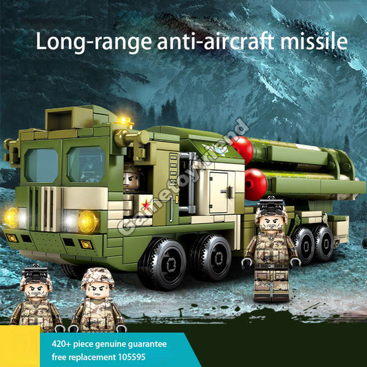 Red flag 9 - long-range air defense missile vehicle assembly model assembled blocks-81036