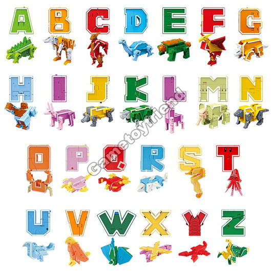 Letter Dinosaur Transformers, STEM Learning Classroom Teaching Toys - 26 pieces-81025