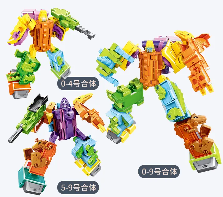 The three transformation combiners forms of Transformer Dinosaurs Combiners Toys Math Numbers 0123456789 - 2