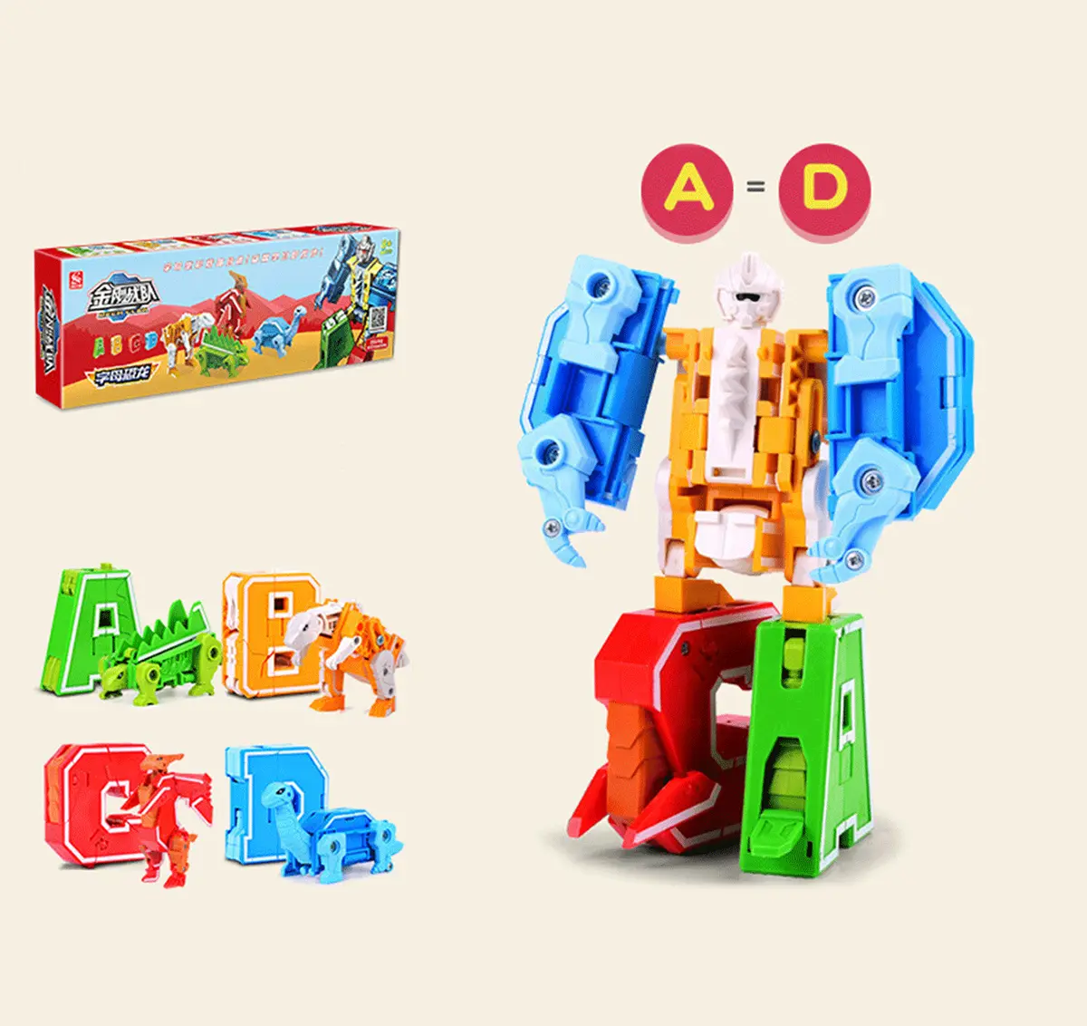 Transformer Combiners Toys Alphabet, Letters A-B-C-D​, Dinosaur, Animal, with package 3