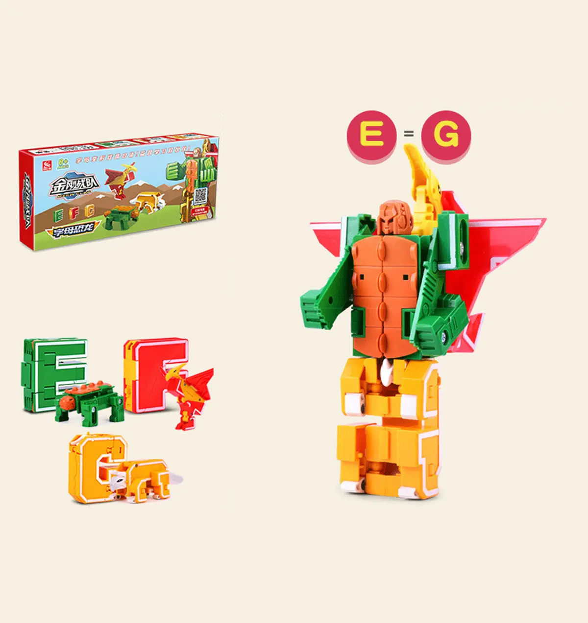 Transformer Combiners Toys, Letters EFG_, Dinosaur, with package