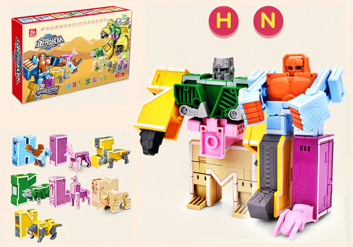 Transformer Combiners Toys, Letters HIJKLMN, Animals, with package