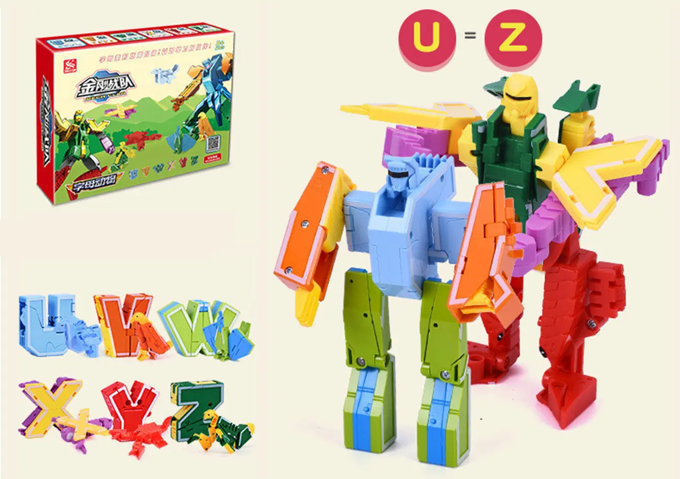 Transformer Combiners Toys, Letters UVWXYZ Animals, with package