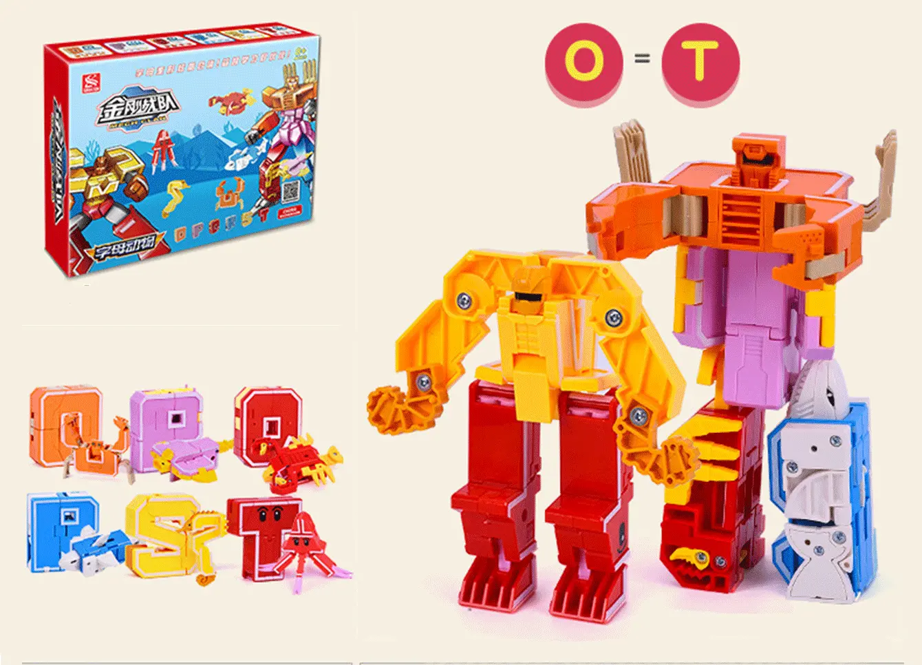 Transformer Combiners Toys, Letters o,p,w,s,y,t Animals, with package