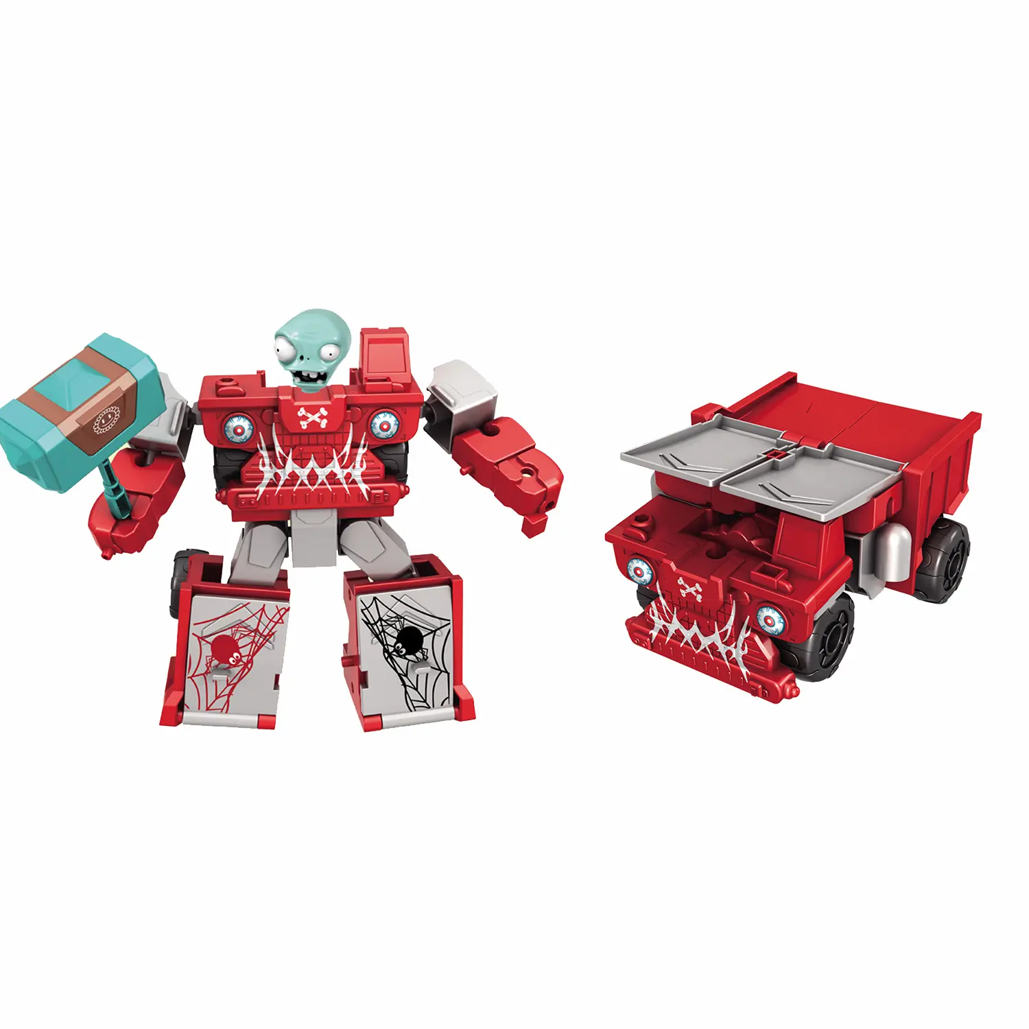 Dump Truck​ Construction Vehicle And Zombie Transformer Toy With Hammer Mallet