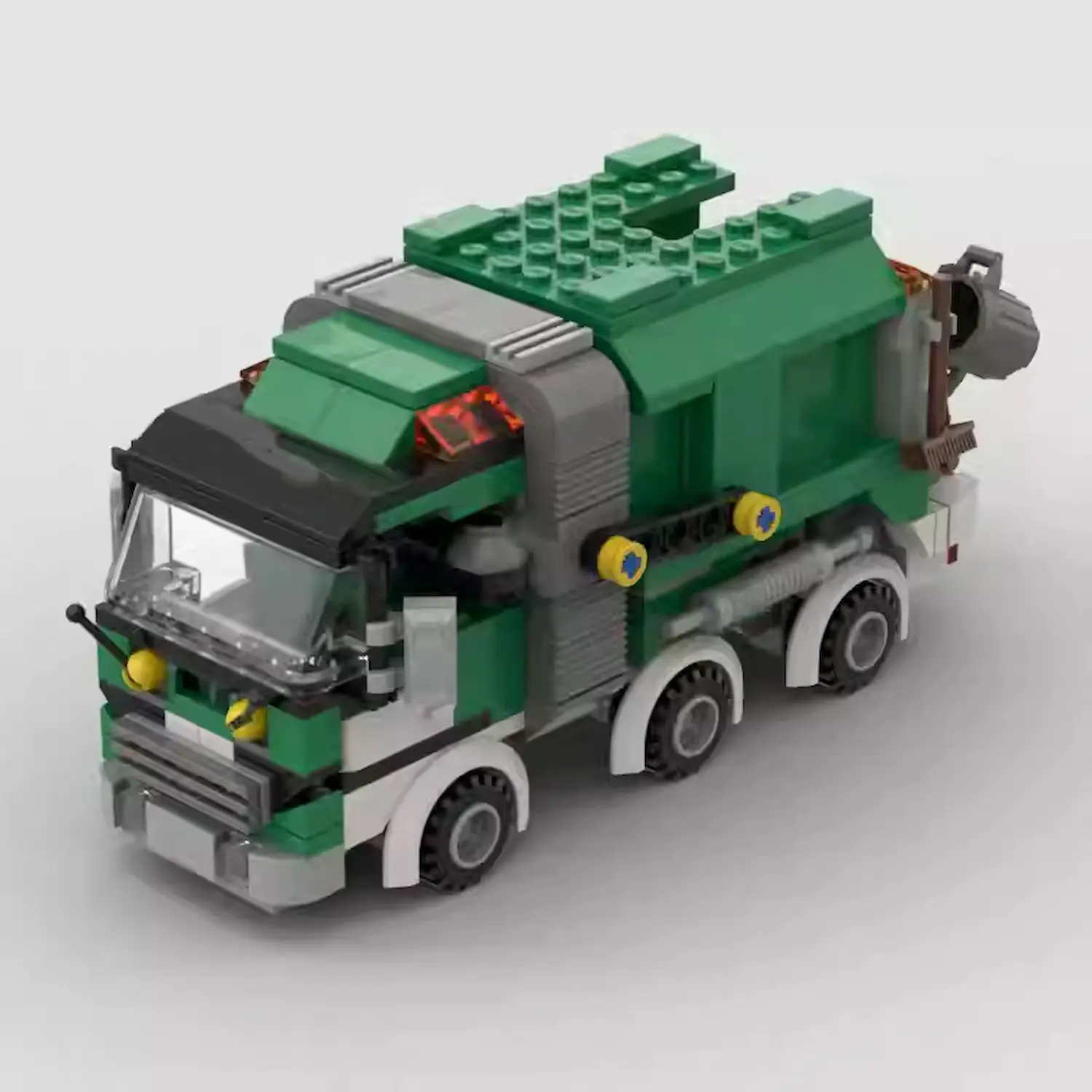 MOC – Green Garbage and Trash Truck Transformer(LEGO Alternative Bricks)