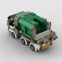 the back of MOC – Green Garbage and Trash Truck Transformer(LEGO Alternative Bricks)