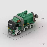 the size of MOC – Green Garbage and Trash Truck Transformer(LEGO Alternative Bricks)