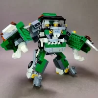 the transformation form of MOC – Green Garbage and Trash Truck Transformer(LEGO Alternative Bricks)