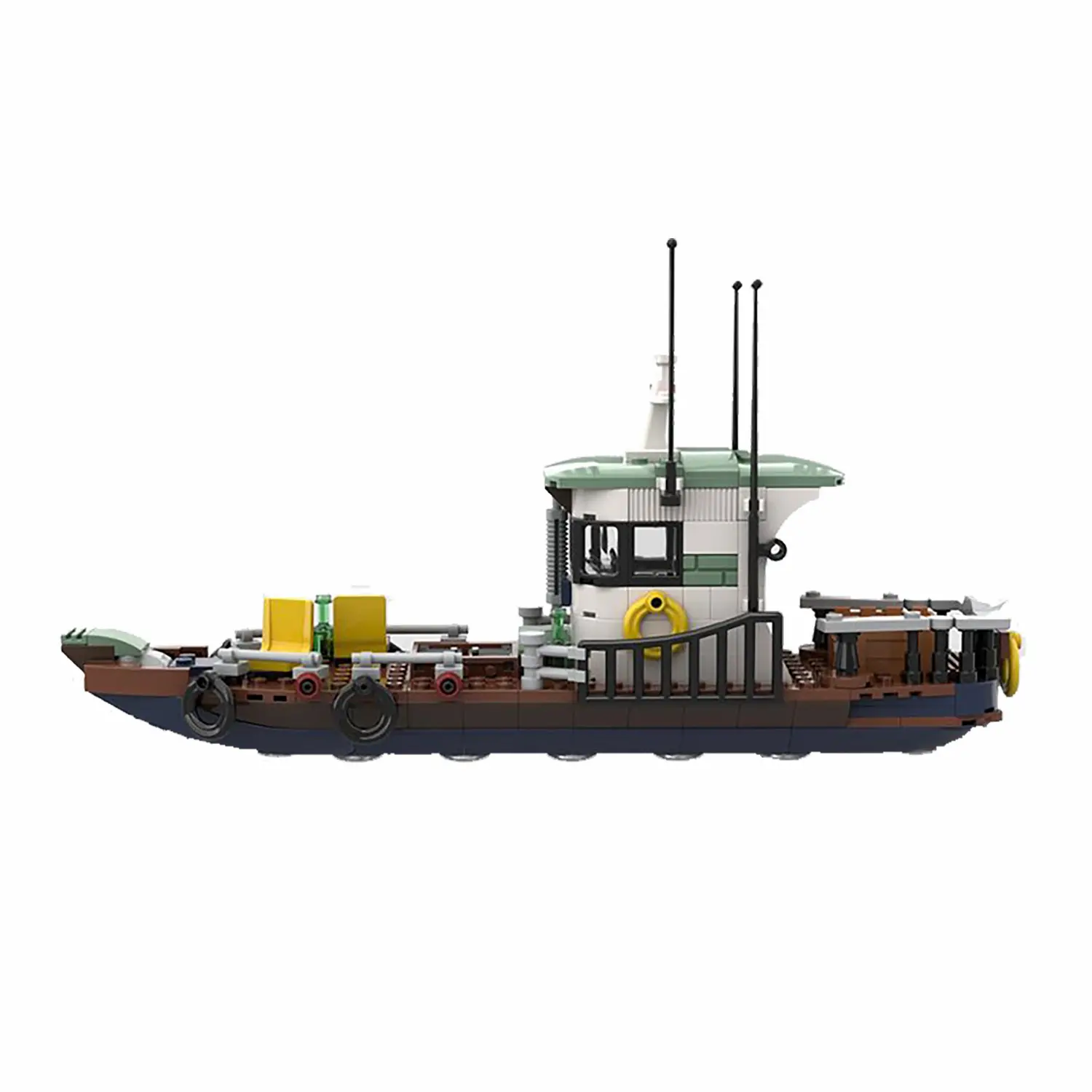 MOC 100037 (remastered 70419-1)- Fishing boat(LEGO Alternative Bricks)