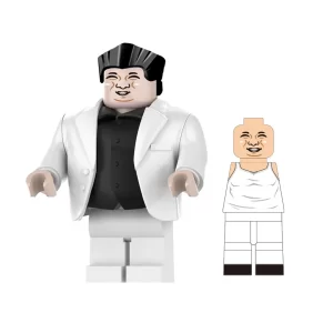 Minifigure - Amiable Fat Guy In White Business Suit with Black Hair​(LEGO Alternative Bricks)