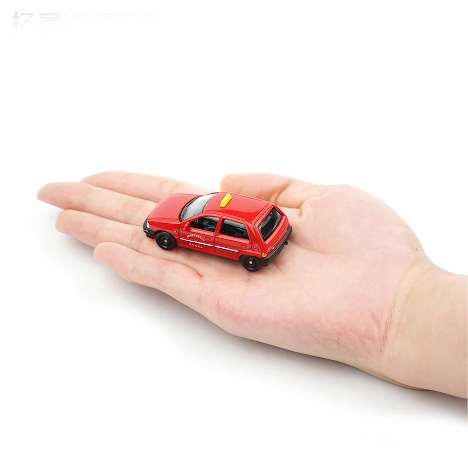 Tianjin FAW Xiali Red Taxi - Diecast Cars Model Toy - 164 Scale compage with hand