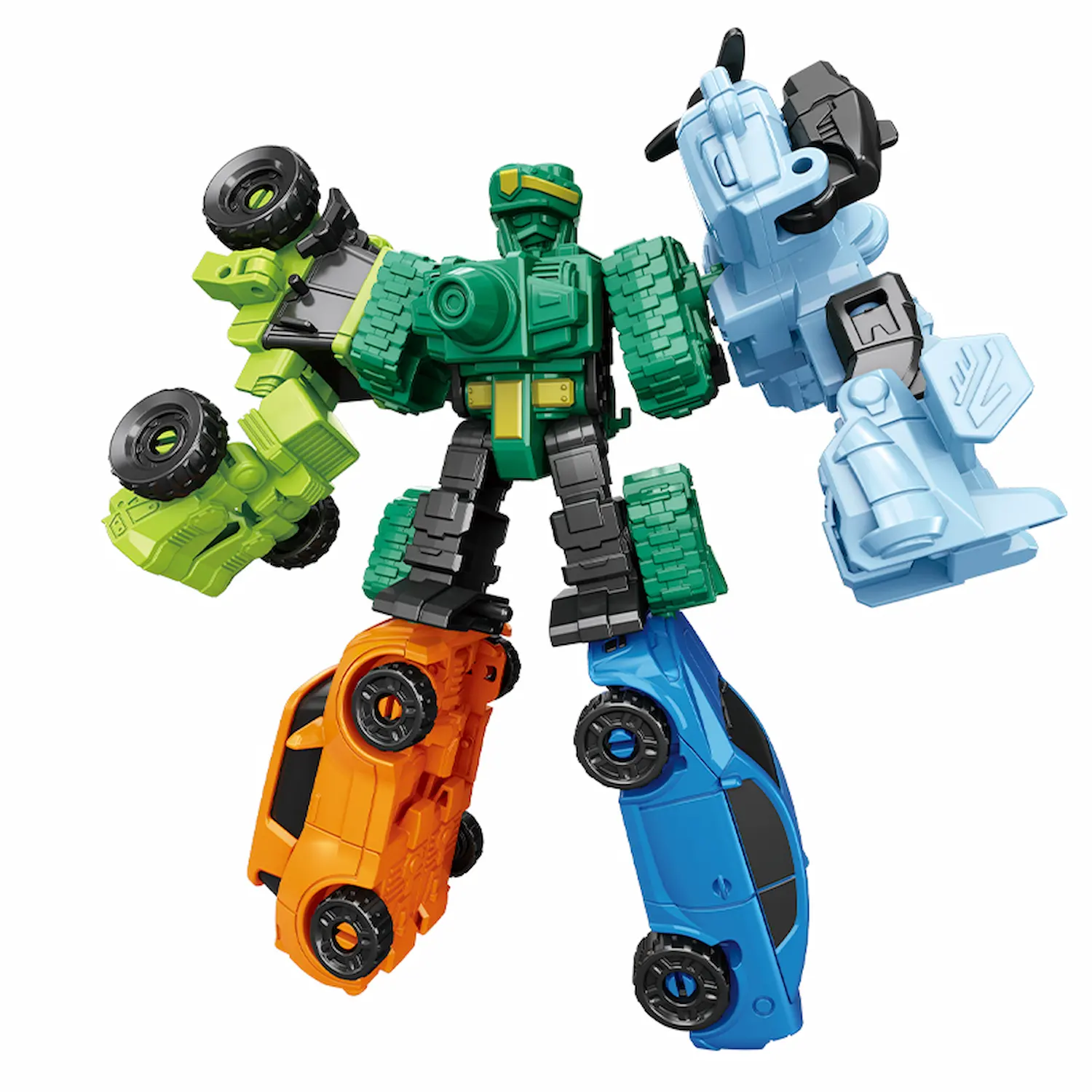 Transformer Combiners Toys, Tank, Sedan, SUV, Tractor, Fighter Jet With Propeller, Car, Vehicle