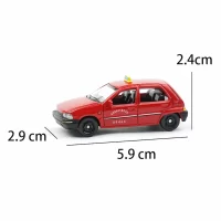 the size of Tianjin FAW Xiali Red Taxi - Diecast Cars Model Toy - 164 Scale