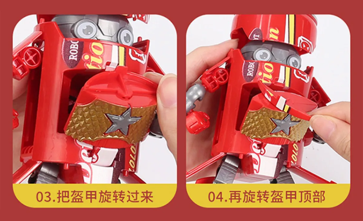 the third step and fouth step of instruction of Red Coca Cola Soda Can Drinks Transformer​ Toys