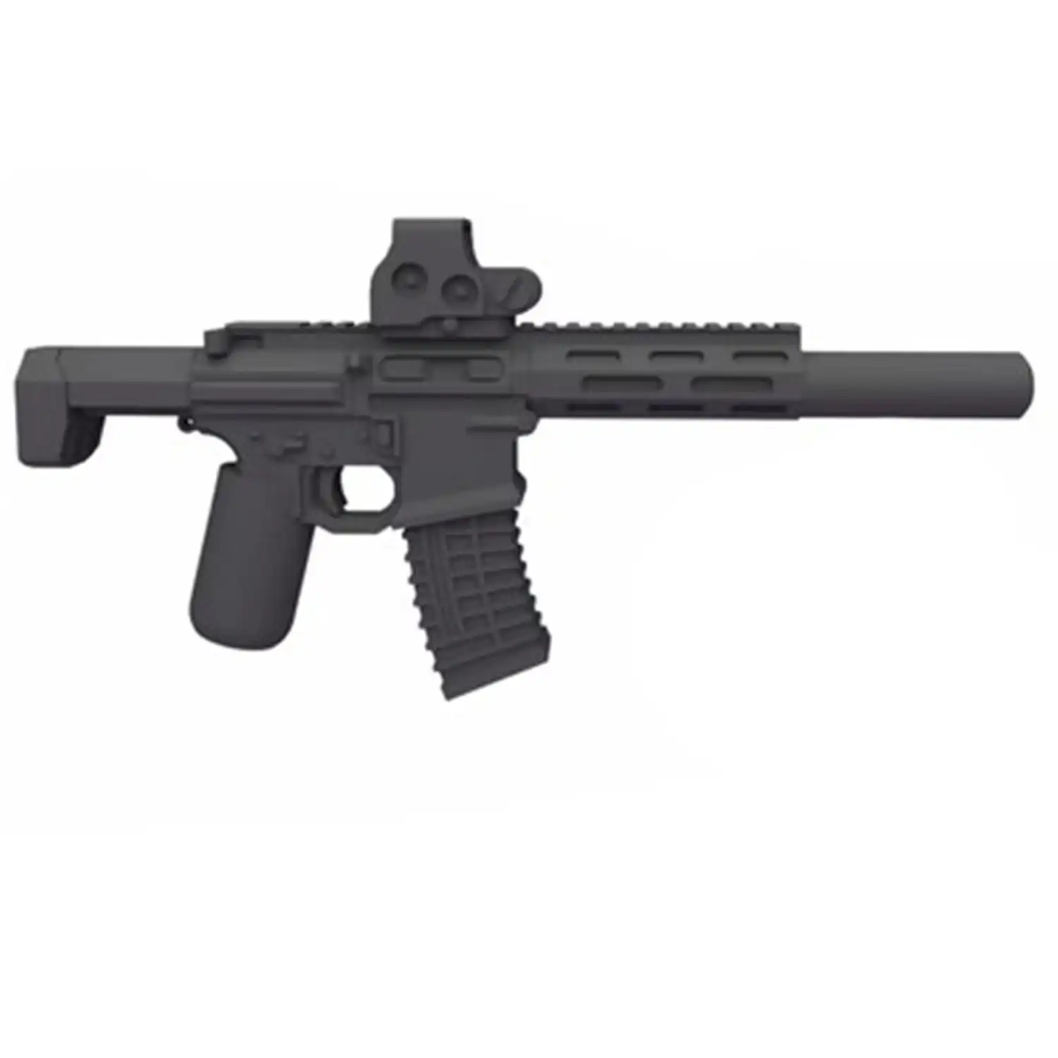 Custom Piece Miniature – AAC Honey Badger PDW Personal Defense Weapon equipped with a holographic sight – 3D Print for LEGO minifigure