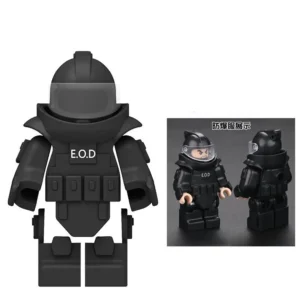 Custom Piece Miniature – EOD Explosive Ordnance Disposal suit or heavy bomb disposal suit black – 3D Print for LEGO minifigure