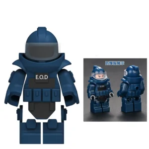 Custom Piece Miniature – EOD Explosive Ordnance Disposal suit or heavy bomb disposal suit blue – 3D Print for LEGO minifigure