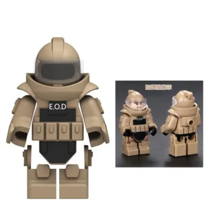 Custom Piece Miniature – EOD Explosive Ordnance Disposal suit or heavy bomb disposal suit desert tan – 3D Print for LEGO minifigure