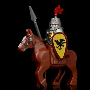Minifigure Dark Raven Knight and warhorse LEGO Alternative Minifigure Dark Raven Knight and warhorse LEGO Alternative