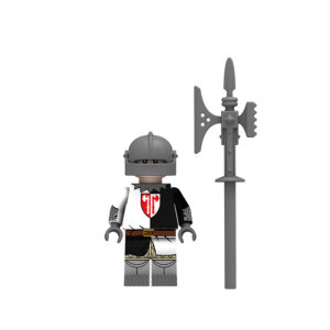 Minifigure Medieval Soldier Man-at-Arms black white LEGO Alternative Minifigure Medieval Soldier Man-at-Arms black white LEGO Alternative
