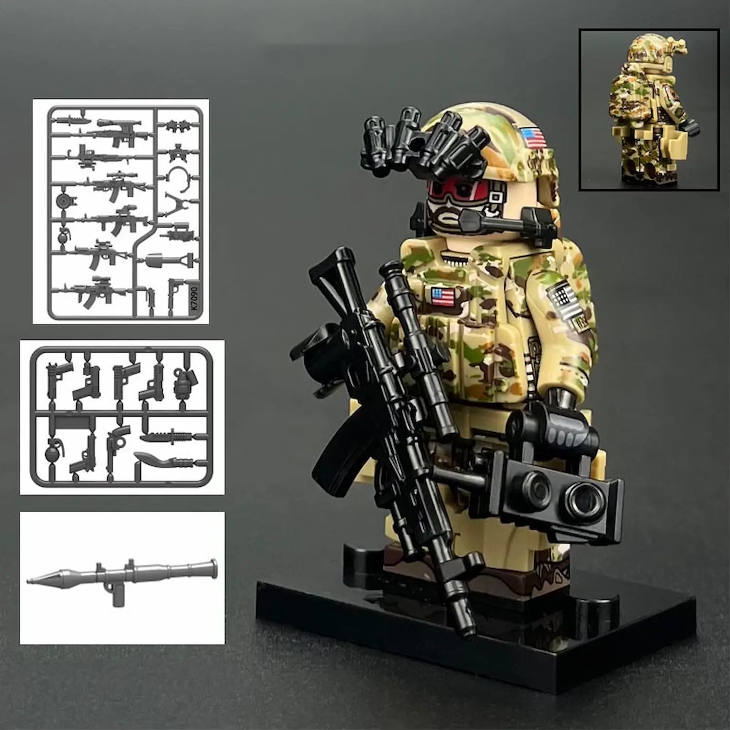 Minifigure - US Navy SEAL with weapons (LEGO Alternative)