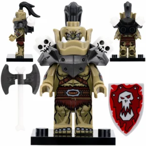 Minifigure – Orc Warrior Raider with axe and shield (LEGO Alternative)
