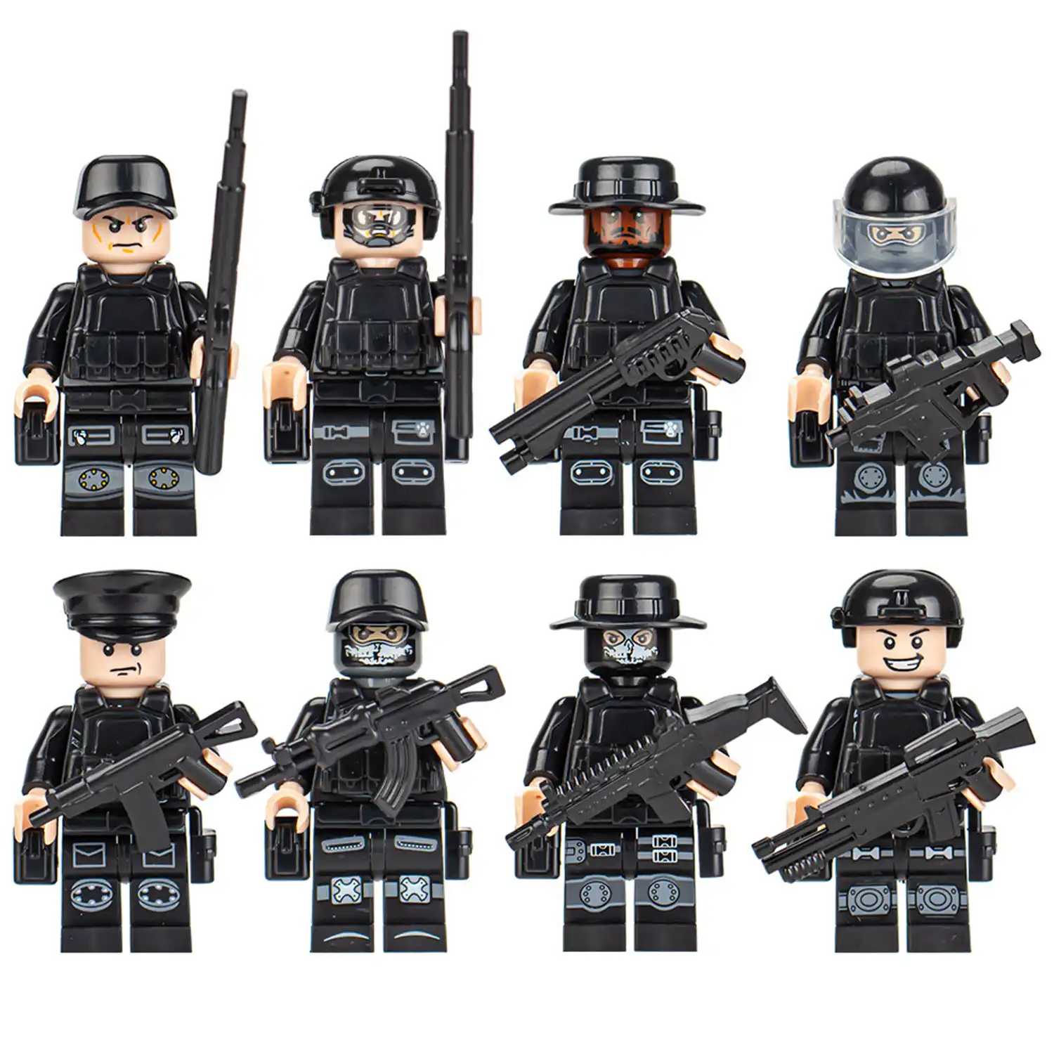 Minifigures – black clad special operations forces (LEGO Alternative)