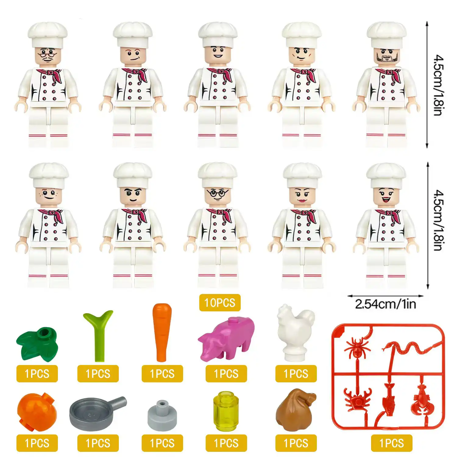 Minifigures – chefs (LEGO Alternative) Minifigures – chefs (LEGO Alternative)