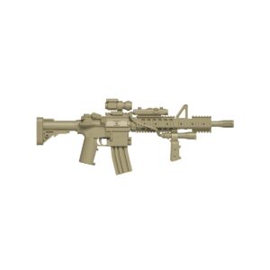 Custom Piece Miniature – HK416 assault rifle sand desert tan colored – 3D Print for LEGO minifigure