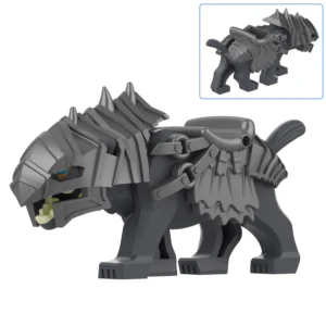 Minifigure - Armored Wolf Warg Dark Grey (LEGO Alternative)