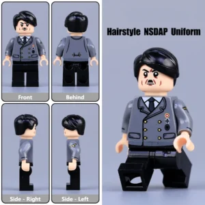 Minifigure - Adolf Hitler the Nazi Party NSDAP and dictator of Germany with grey uniform and black hair (LEGO Compatible)