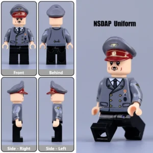 Minifigure - Adolf Hitler the Nazi Party (NSDAP) and dictator of Germany with grey uniform and hat (LEGO Compatible)