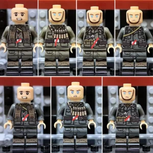 Minifigure - 7 British volunteer soldiers who served with the German military during World War II British Free Corps (Britisches Freikorps) (LEGO Compatible)