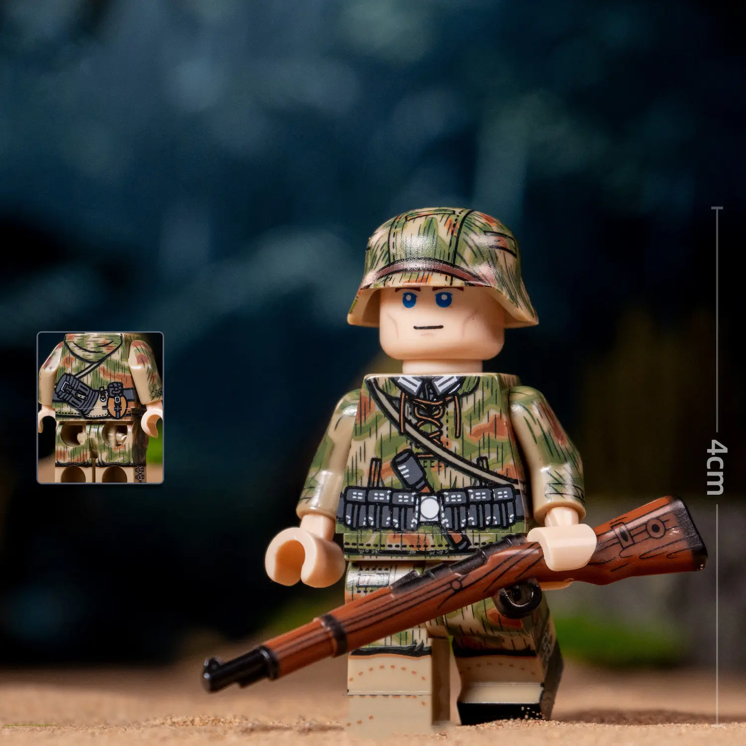 Minifigure - Sumpfmuster 43 44 Marsh or TanWater camouflage German infantryman or rifleman from World War II (LEGO Compatible)