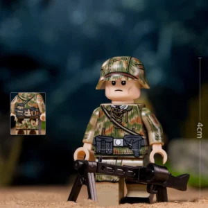 Minifigure - Sumpfmuster 43 44 Marsh or TanWater camouflage German machine gunner from World War II (LEGO Compatible)