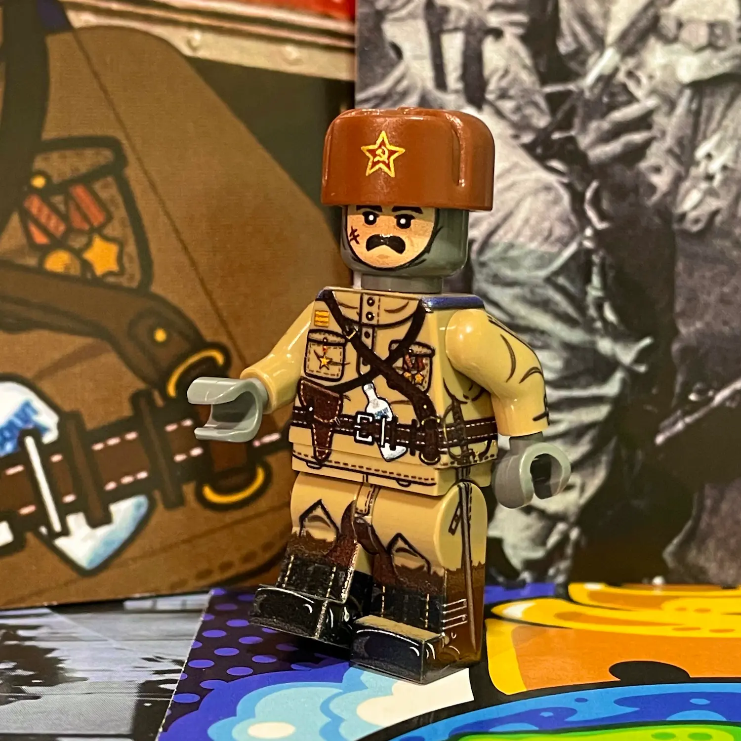 Minifigure – Chinese Cavalry Major who served in the Soviet 88th Special Rifle Brigade World War II (LEGO Compatible)
