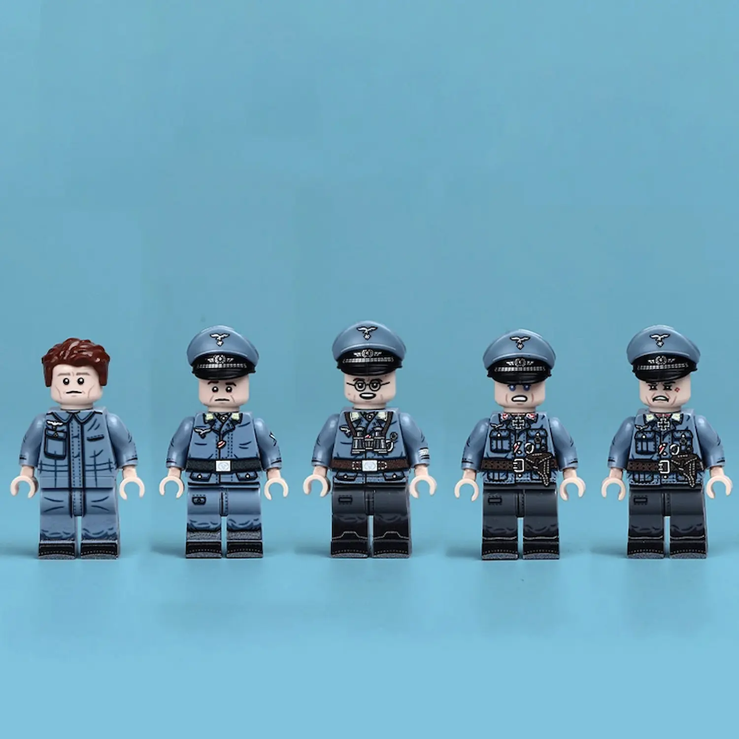Minifigure - five distinct members of the German Air Force (Luftwaffe) from the World War II (LEGO Compatible)
