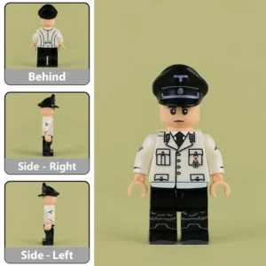 Minifigure - high-ranking German SS Second Lieutenant in an M32 model Summer White Uniform (LEGO Compatible)