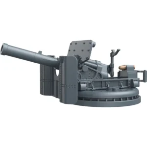 Custom Piece Miniature – heavy caliber deck gun World War II era naval or coastal artillery gun dark grey – 3D Print for LEGO minifigure