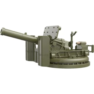 Custom Piece Miniature – heavy caliber deck gun World War II era naval or coastal artillery gun grey olive green – 3D Print for LEGO minifigure