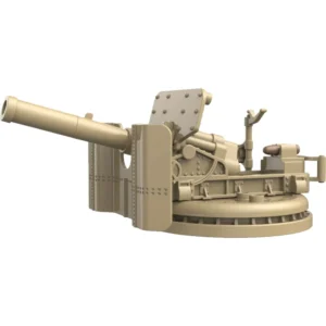 Custom Piece Miniature – heavy caliber deck gun World War II era naval or coastal artillery gun tan or desert sand – 3D Print for LEGO minifigure
