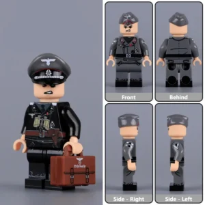 Minifigure - a Leutnant (Lieutenant) of the German Army's Panzertruppe (Tank Troops) during World War II (LEGO Compatible)