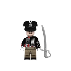 Minifigure - Brunswick Hussar, a member of Black Brunswickers (Schwarze Schar) Napoleonic Wars (LEGO Compatible)