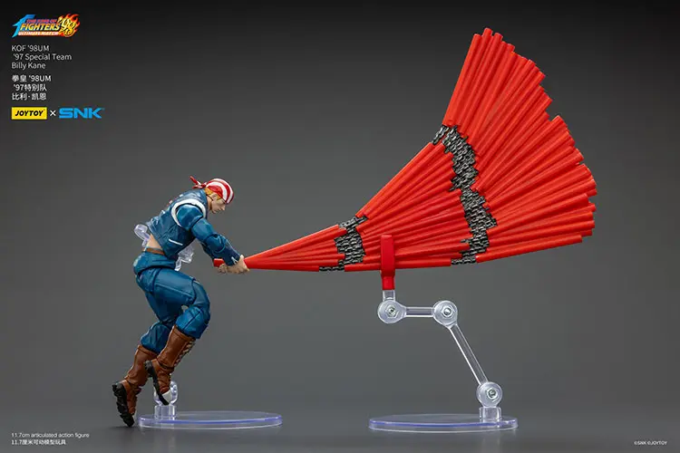 Action Figure - Billy Kane figthing on display stand KOF _98 UM 97 Special Team Team SNK 1 18 - JOYTOY The King of Fighters rectangle image