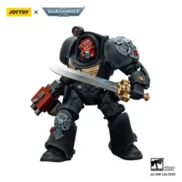Action Figure - Black Templars Terminator 1 with Power Sword and Storm Bolter 1 18 - JOYTOY Warhammer 40K in white background 4