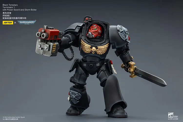 Action Figure - Black Templars Terminator 1 with Power Sword and Storm Bolter 1 18 - JOYTOY Warhammer 40K rectangle image 4