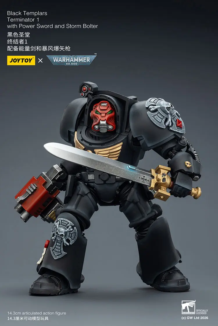 Action Figure - Black Templars Terminator 1 with Power Sword and Storm Bolter 1 18 - JOYTOY Warhammer 40K rectangle image 6
